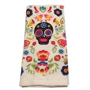 Dia De Los Muertos Sugar Skull Set of 2 Kitchen Towels 100% Cotton